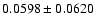 $
0.0598\pm0.0620$