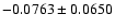 $-0.0763\pm0.0650$