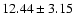 $12.44\pm3.15$