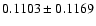 $
0.1103\pm0.1169$