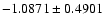 $-1.0871\pm0.4901$