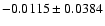 $-0.0115\pm0.0384$