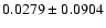$ 0.0279\pm0.0904$