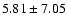 $ 5.81\pm7.05$