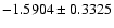 $-1.5904\pm0.3325$