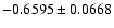 $-0.6595\pm0.0668$