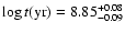 $\log t ({\rm yr}) = 8.85^{+0.08}_{-0.09}$