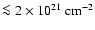 $\la 2\times 10^{21}~{\rm cm}^{-2}$