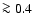 $\ga 0.4$
