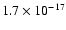 $1.7\times10^{-17}$