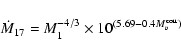 \begin{displaymath}%
\dot{M}_{17} = M_1^{-4/3} \times 10^{(5.69 - 0.4M_v^{\rm corr})}
\end{displaymath}