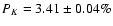 $P_K=3.41\pm0.04\%$