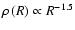 $\rho\left(R\right)\propto R^{-1.5}$