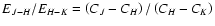 $E_{J-H}/E_{H-K}=\left(C_J-C_H\right)/\left(C_H-C_K\right)$