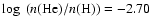 $\log~(n({\rm He})/n({\rm H}))=-2.70$