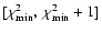 $[\chi^2_{\rm min},~ \chi^2_{\rm min}+1]$