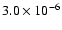 $ 3.0\times 10^{-6} $