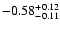 $\rm -0.58_{-0.11}^{+0.12}$