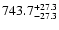 $\rm 743.7^{+27.3}_{-27.3}$