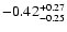$\rm -0.42_{-0.25}^{+0.27}$
