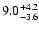 $ 9.0^{\rm + 4.2}_{- 3.6}$