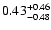 $ 0.43_{-0.48}^{\rm +0.46}$