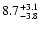$ 8.7^{\rm + 3.1}_{- 3.8}$