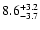 $ 8.6^{\rm + 3.2}_{- 3.7}$