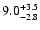 $ 9.0^{\rm + 3.5}_{- 2.8}$