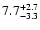$ 7.7^{\rm + 2.7}_{- 3.3}$