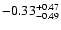 $-0.33_{-0.49}^{\rm +0.47}$