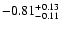 $-0.81_{-0.11}^{\rm +0.13}$