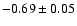 $-0.69\pm 0.05$