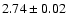 $2.74\pm 0.02$
