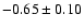 $-0.65\pm 0.10$