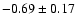$-0.69\pm 0.17$