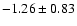 $-1.26\pm 0.83$