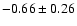 $-0.66\pm 0.26$