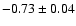 $-0.73\pm 0.04$