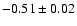 $-0.51\pm 0.02$