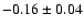 $-0.16\pm 0.04$