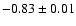 $-0.83\pm 0.01$