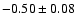 $-0.50\pm 0.08$