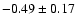 $-0.49\pm 0.17$