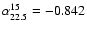 $\alpha^{15}_{22.5} = -0.842$