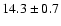 $ 14.3 \pm 0.7 $