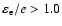 $\varepsilon_{\rm e}/e > 1.0$