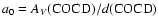 $a_0=A_V({\rm COCD})/d({\rm COCD})$