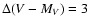 $\Delta(V-M_V)=3$