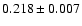 $0.218\pm0.007$